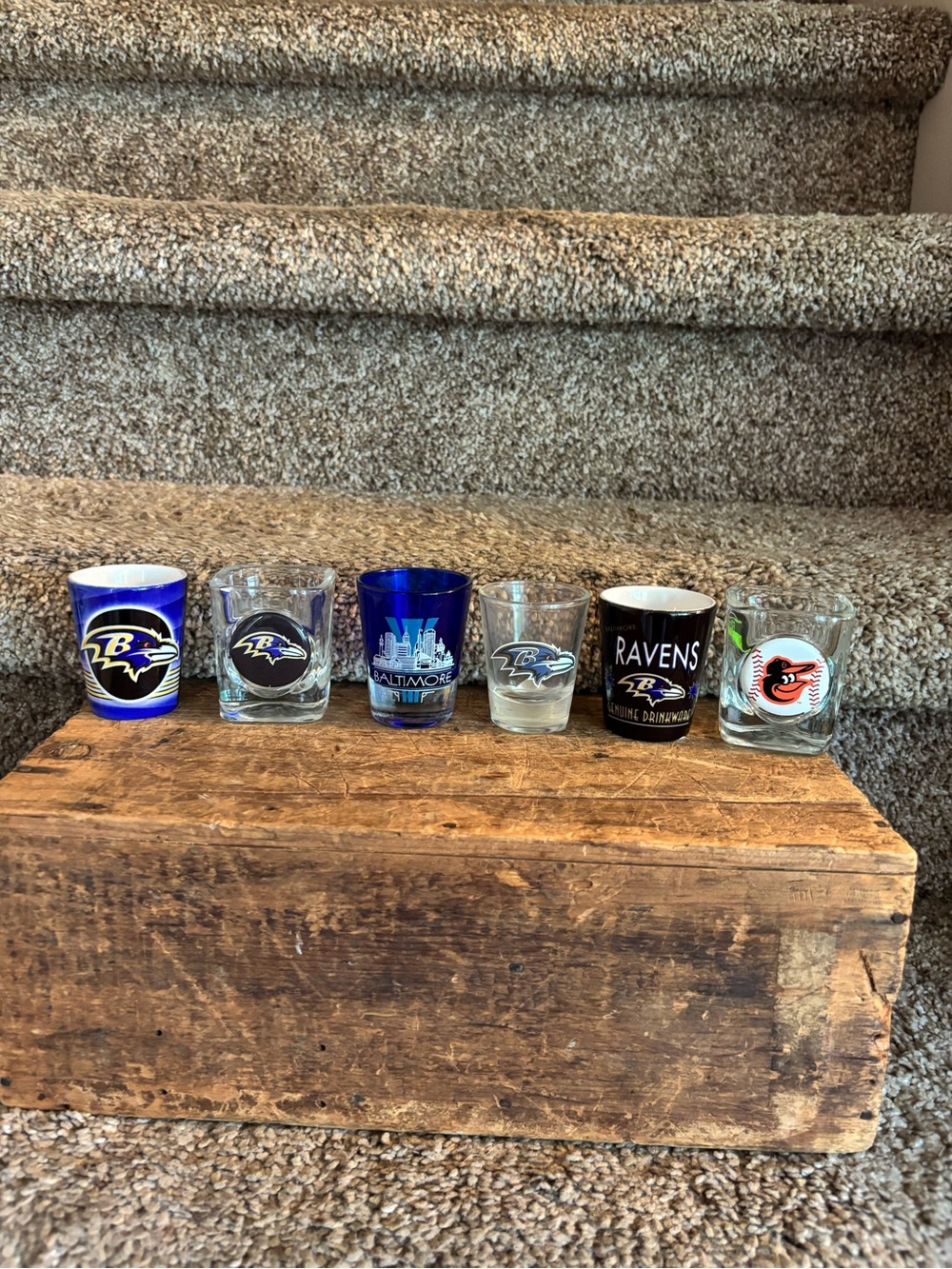 Baltimore Ravens Shot Glass Set - Blue, Black, Clear